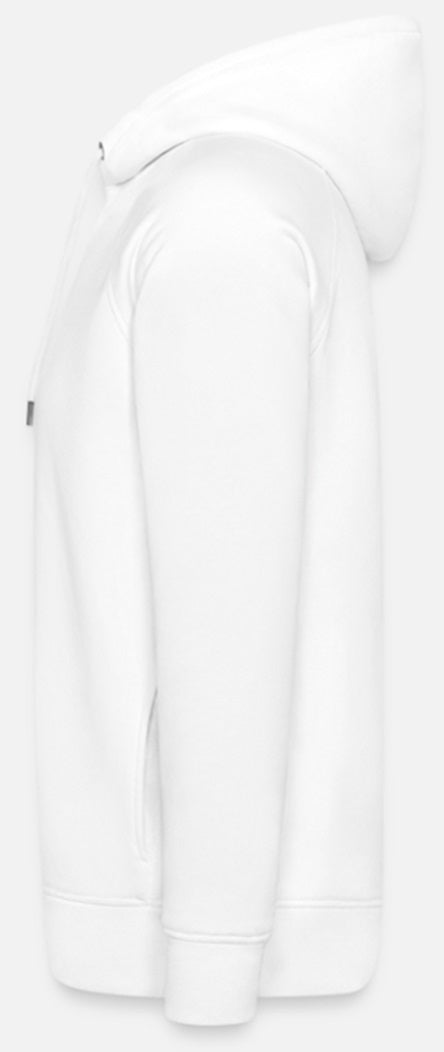 Uniseks bio-hoodie Wit met Rode letters