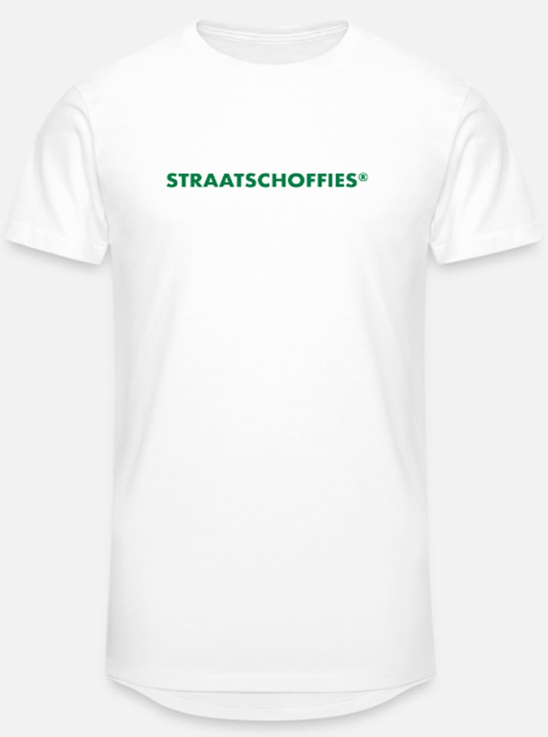 Mannen Urban longshirt met groene letters