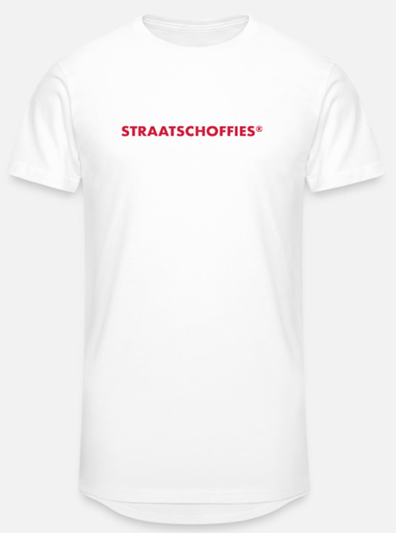 Mannen Urban longshirt met rode letters