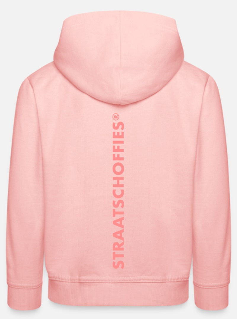 Kinder hoodie roze met roze letters