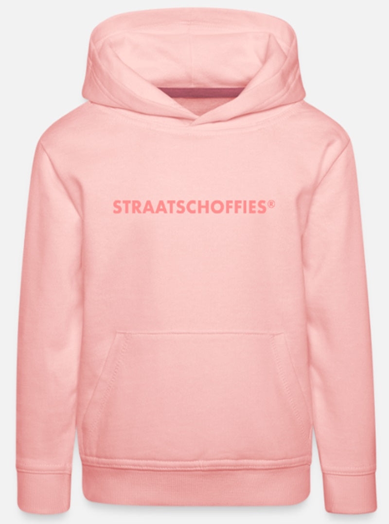 Kinder hoodie roze met roze letters